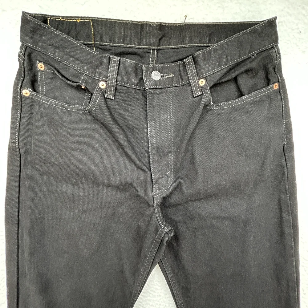 Levi's 550 Jeans Mens 36x32 Relaxed Fit Black Denim Tapered Leg Waterless USA